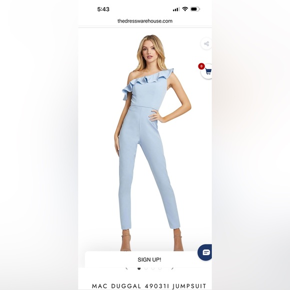 MAC DUGGAL 49031I JUMPSUIT baby blue - Picture 6 of 7